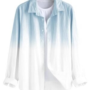 BE ACTIVE Men's Solid Slim Fit Cotton Casual Shirt with a blue and white ombre fade pattern.