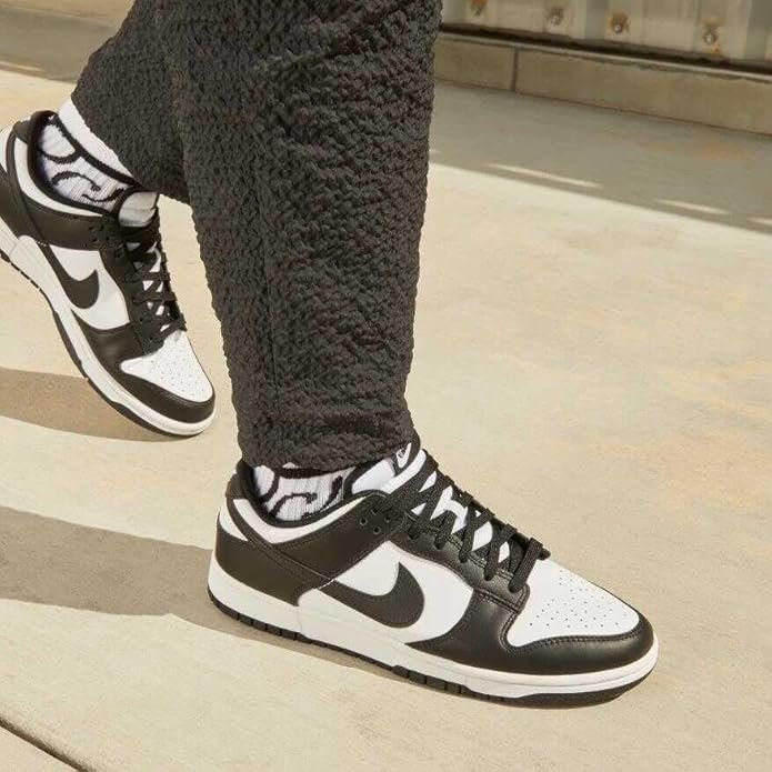 Nike Dunk Low Retro sneakers in the "White/Black" or "Panda" colorway. - Image 2