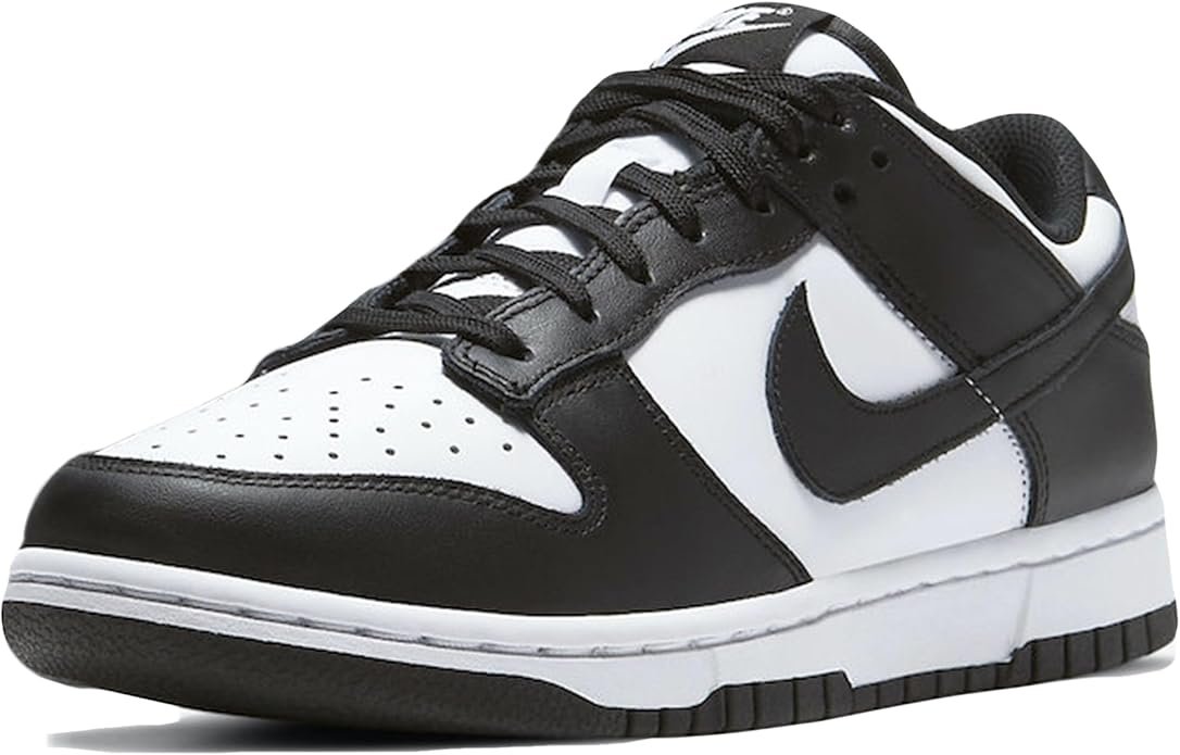 Nike Dunk Low Retro sneakers in the "White/Black" or "Panda" colorway.