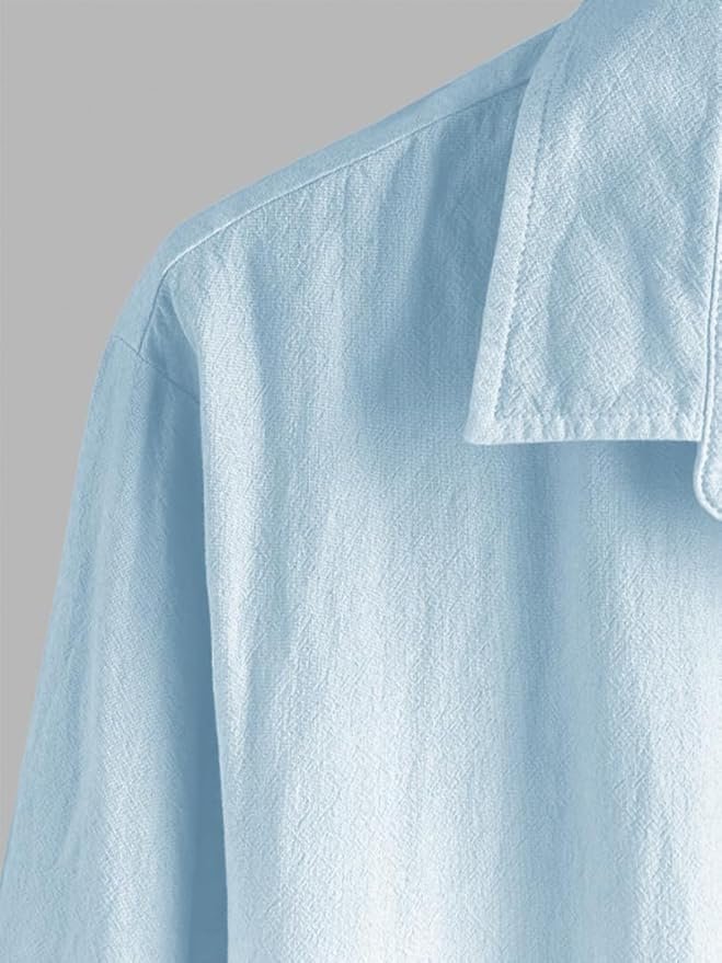 BE ACTIVE Men's Solid Slim Fit Cotton Casual Shirt with a blue and white ombre fade pattern. - Image 3