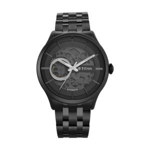 Titan Metal Mechanicals Automatic Anthracite Dial Black Stainless Steel Strap Watch