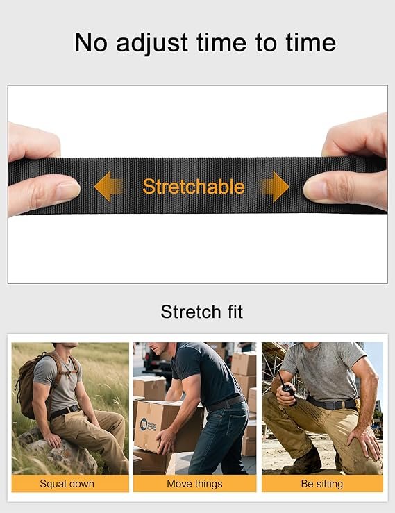 JUKMO stretch tactical belt for men with a quick-release buckle - Image 4