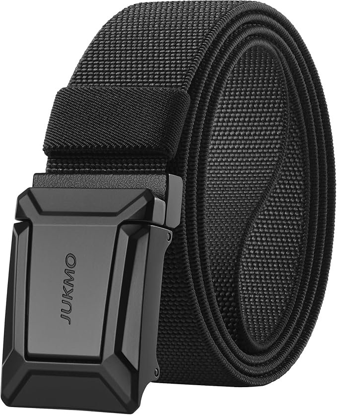 JUKMO stretch tactical belt for men with a quick-release buckle
