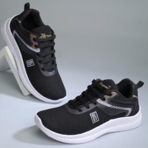 Paragon Blot K1015G black walking shoes with a mesh upper and PVC sole.