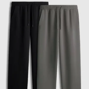 black and  grey sweatpants