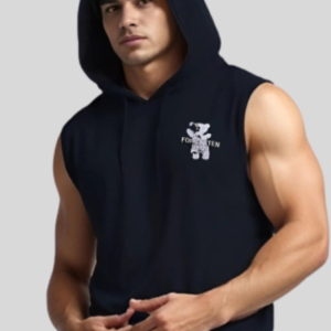 Printed Hooded Gym Vest VST-BK-LU1004